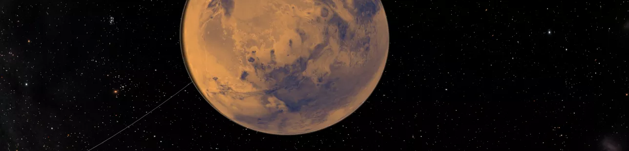 Simulated image of the planet Mars.