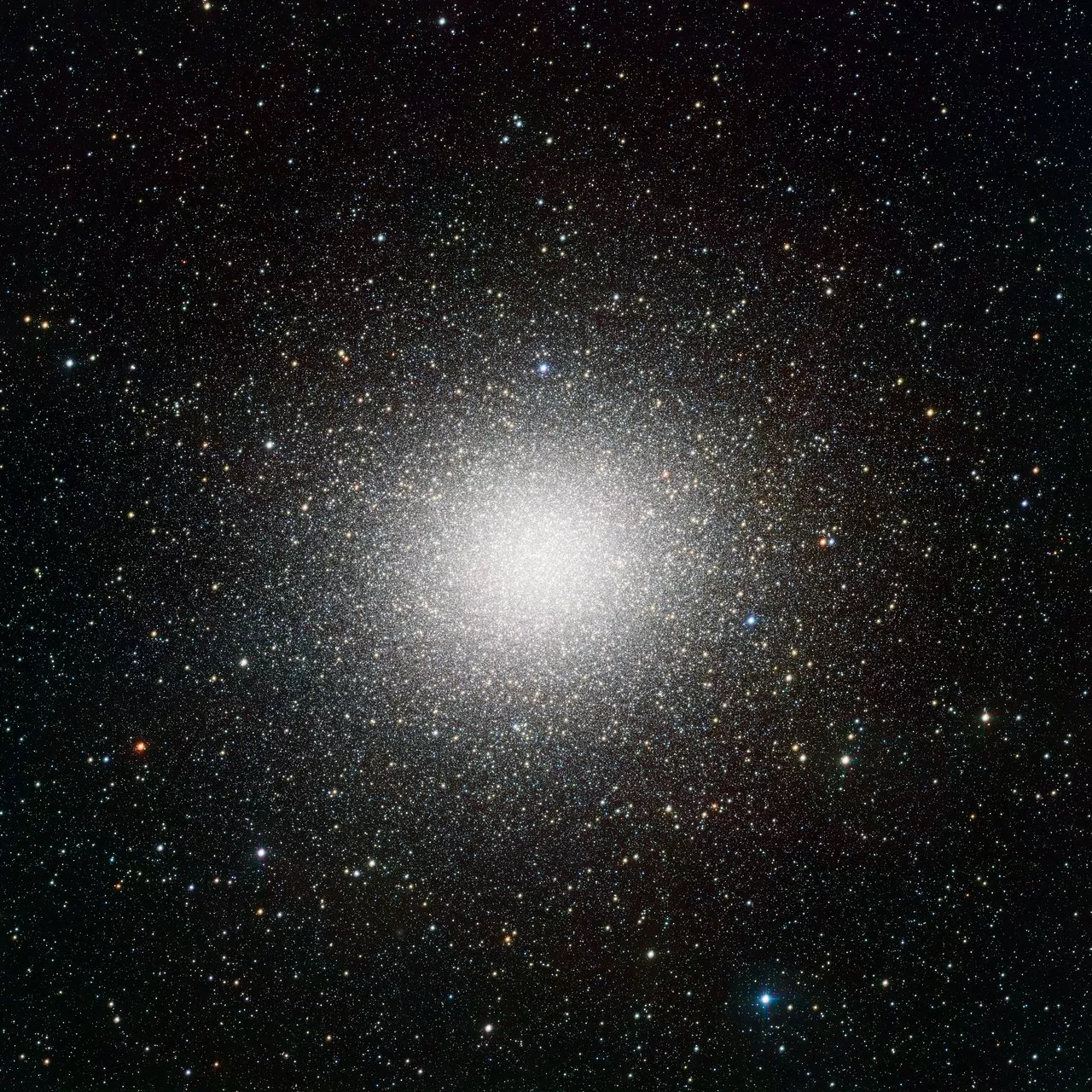 Globular cluster. Photo taken through a telescope.